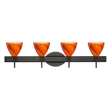 Mia 4 Light Bath Vanity Light Finish: Bronze, Shade Color: Habanero